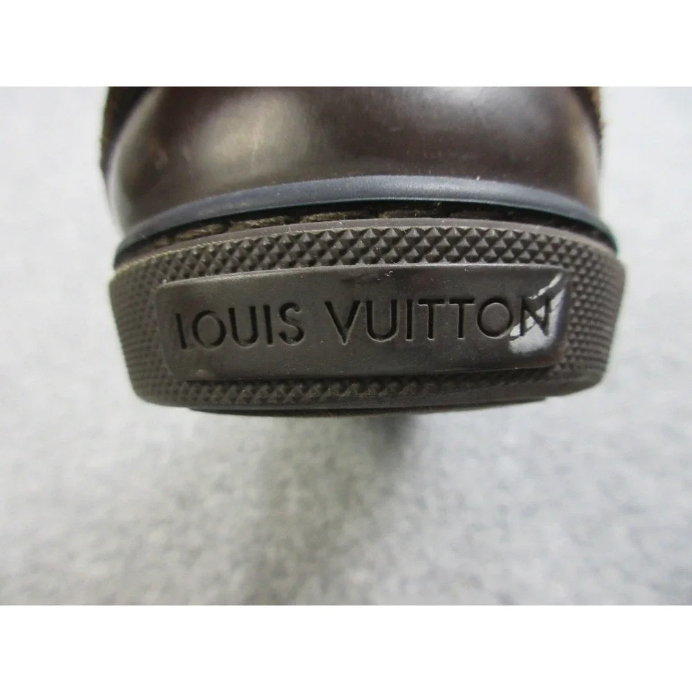 Louis Vuitton Shoes Mens Size 7.5 Damier Canvas Low Top Leather‎ Sneaker Zip